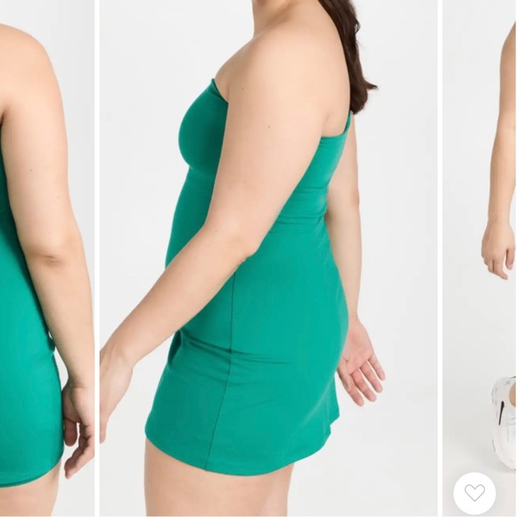 NWT girlfriend collective "bianca" sport one shoulder dress green "saguaro" XXL - Picture 5 of 12